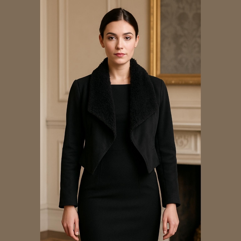 Vegan Y2K  suede black formal jacket